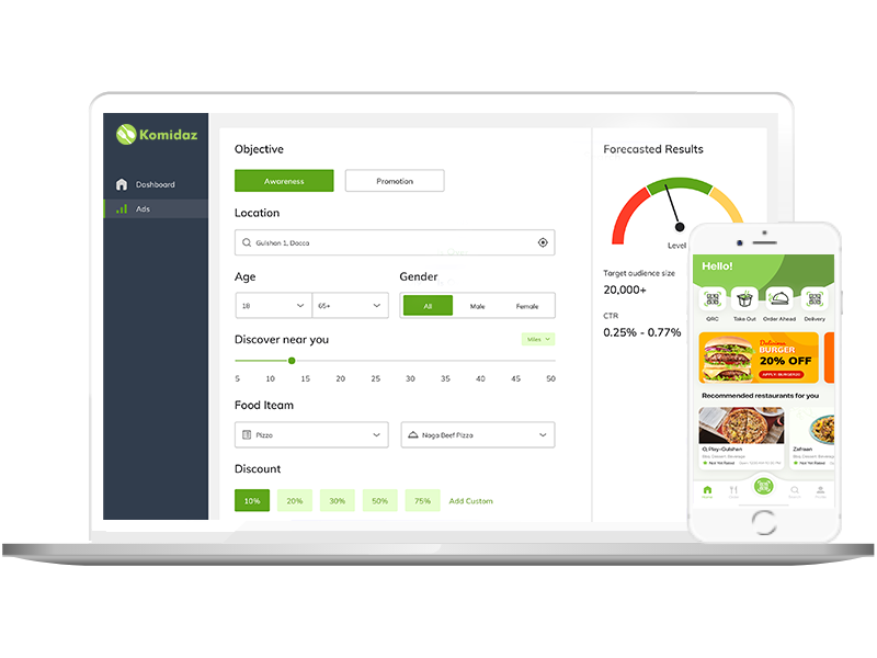 komidaz,Ordering,CRM ,marketing platforms,restaurant management platform